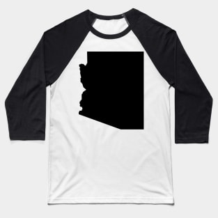 Arizona map in black Baseball T-Shirt